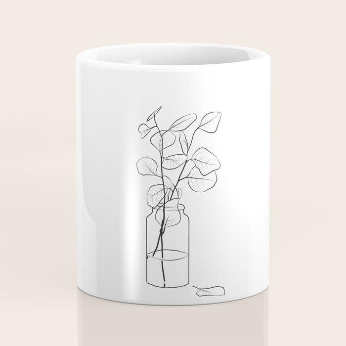 Eucalyptus Branch in a Vase Coffee Mug Gallery Image 4