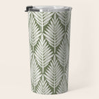 Linocut Palm Leaves - Paradise Green  Travel Mug Gallery Image 3