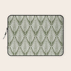 Linocut Palm Leaves - Paradise Green  Laptop Sleeve Gallery Image 1