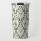 Linocut Palm Leaves - Paradise Green  Travel Mug Gallery Image 1