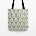 Linocut Palm Leaves - Paradise Green  Tote Bag Gallery Image 1