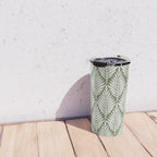 Linocut Palm Leaves - Paradise Green  Travel Mug Gallery Image 4