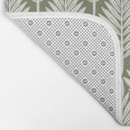 Linocut Palm Leaves - Paradise Green  Bath Mat Gallery Image 2