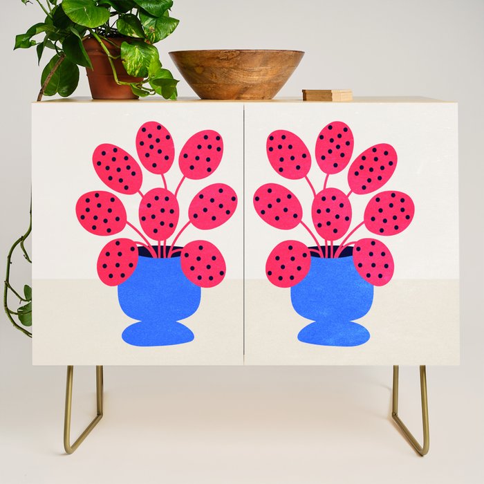 Blueberry Vase & French Fuchsia Leaves: Vases & Stuff 03 Credenza Gallery Image 1