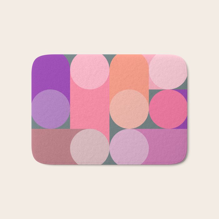 Modern Geometric 87B Bath Mat Gallery Image 1