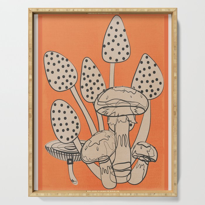 Abstract Mushrooms 2 Serving Tray Gallery Image 1