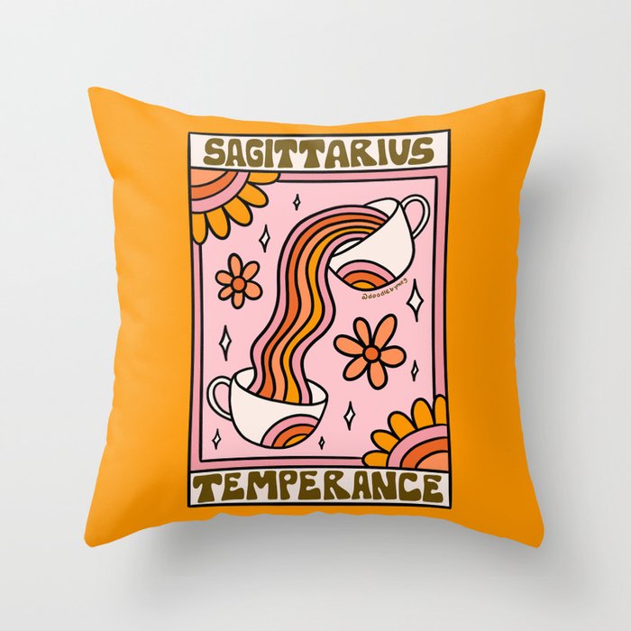 Sagittarius Tarot Card Throw Pillow Gallery Image 6