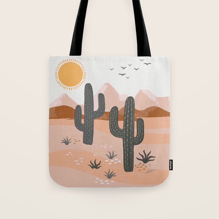 Cacti Desert Landscape Tote Bag Gallery Image 1