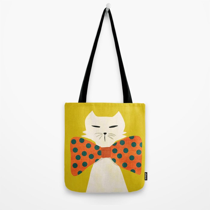 Cat with incredebly oversized humongous bowtie Tote Bag Gallery Image 2