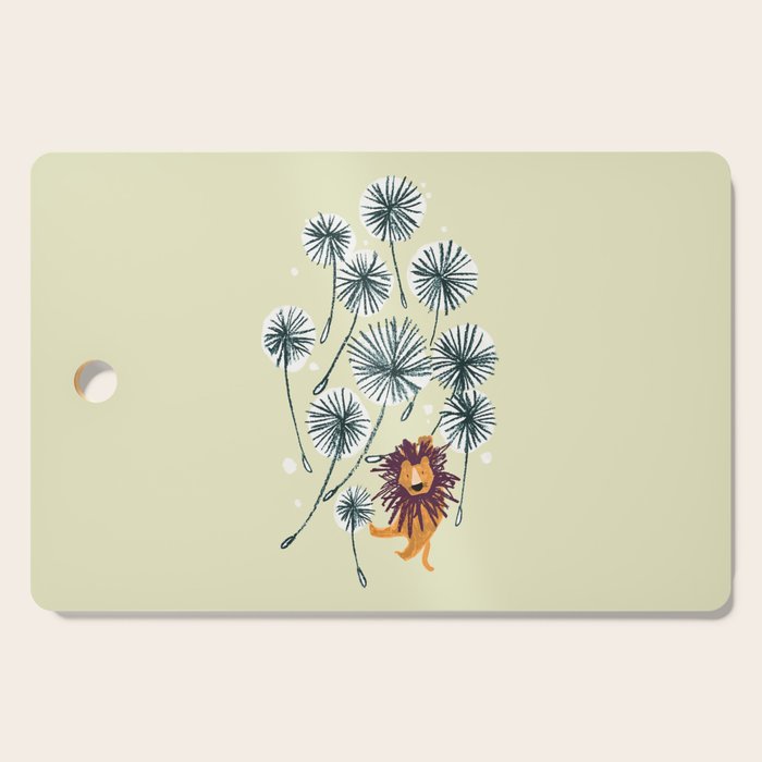 Lion on dandelion Cutting Board Gallery Image 1