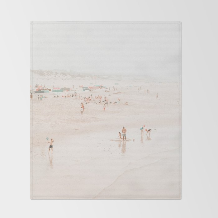 At the beach ten (part one of a diptych) - Minimal Beach - Ocean Sea photography Throw Blanket Gallery Image 2