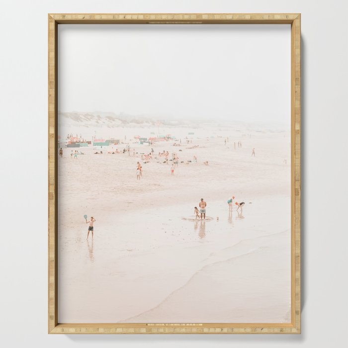 At the beach ten (part one of a diptych) - Minimal Beach - Ocean Sea photography Serving Tray Gallery Image 1