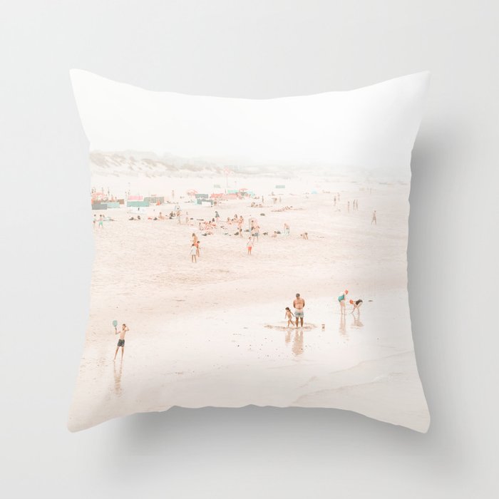 At the beach ten (part one of a diptych) - Minimal Beach - Ocean Sea photography Throw Pillow Gallery Image 6
