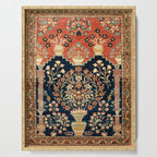 Kashan Poshti  Antique Central Persian Rug Print Serving Tray Gallery Image 1