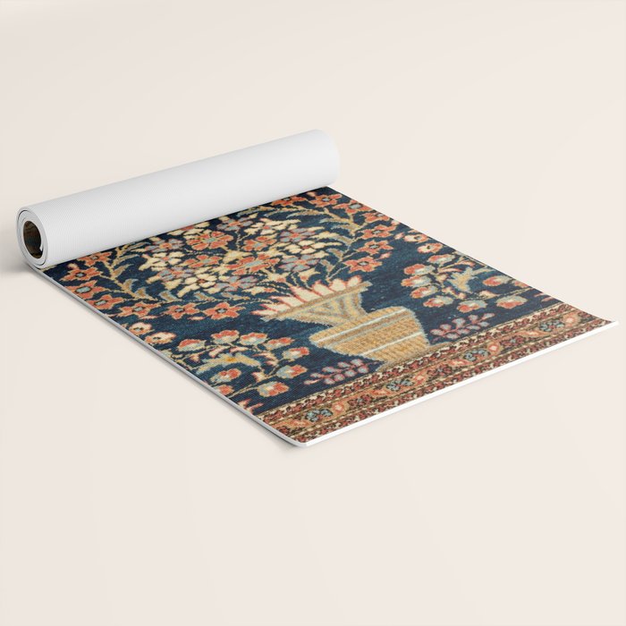 Kashan Poshti  Antique Central Persian Rug Print Yoga Mat Gallery Image 2
