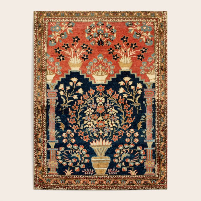Kashan Poshti  Antique Central Persian Rug Print Poster Gallery Image 4