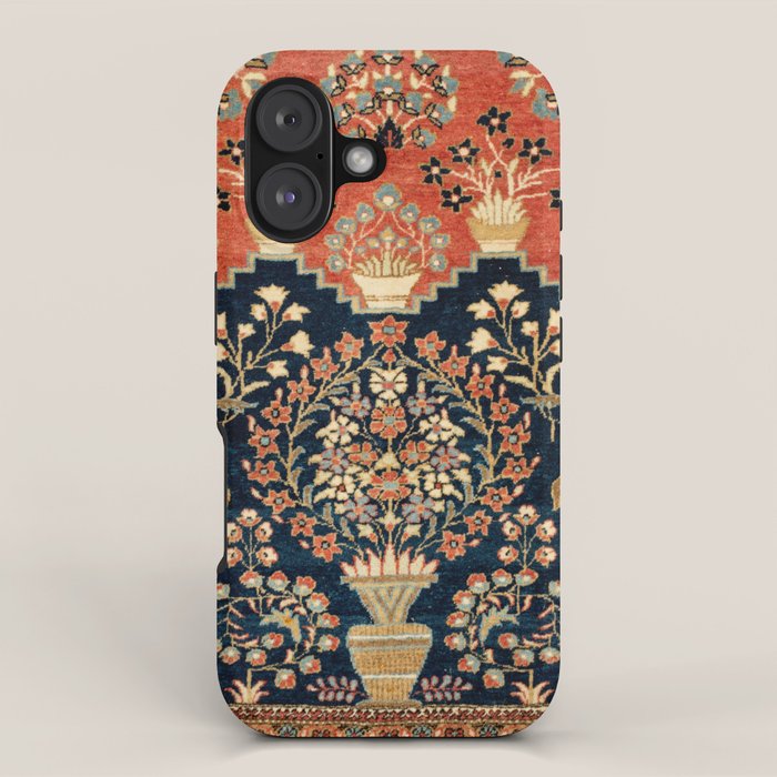Kashan Poshti  Antique Central Persian Rug Print iPhone Case Gallery Image 1
