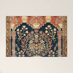 Kashan Poshti  Antique Central Persian Rug Print Welcome Mat Gallery Image 1