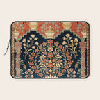 Kashan Poshti  Antique Central Persian Rug Print Laptop Sleeve Gallery Image 1