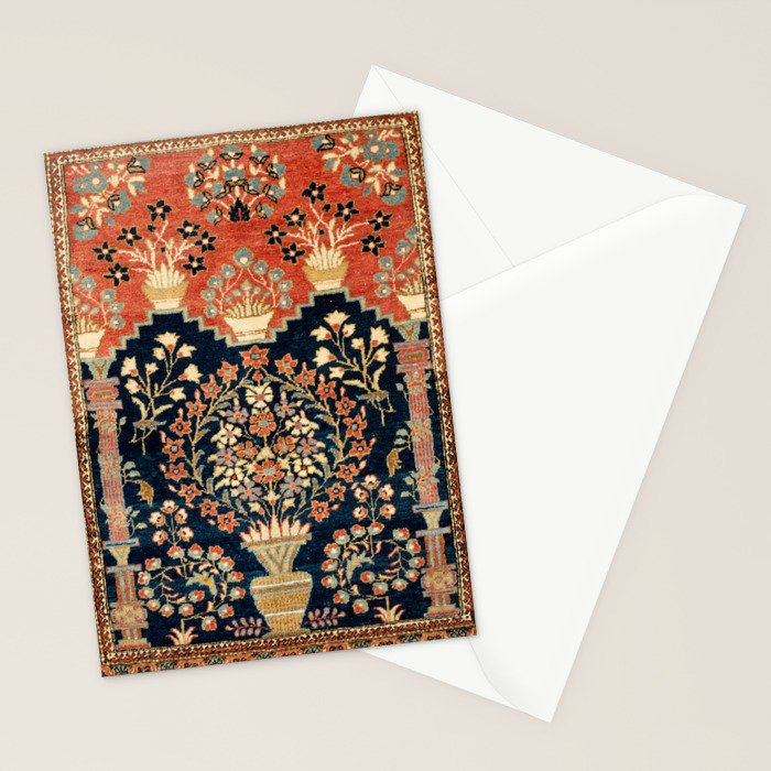 Kashan Poshti  Antique Central Persian Rug Print Stationery Card Gallery Image 2