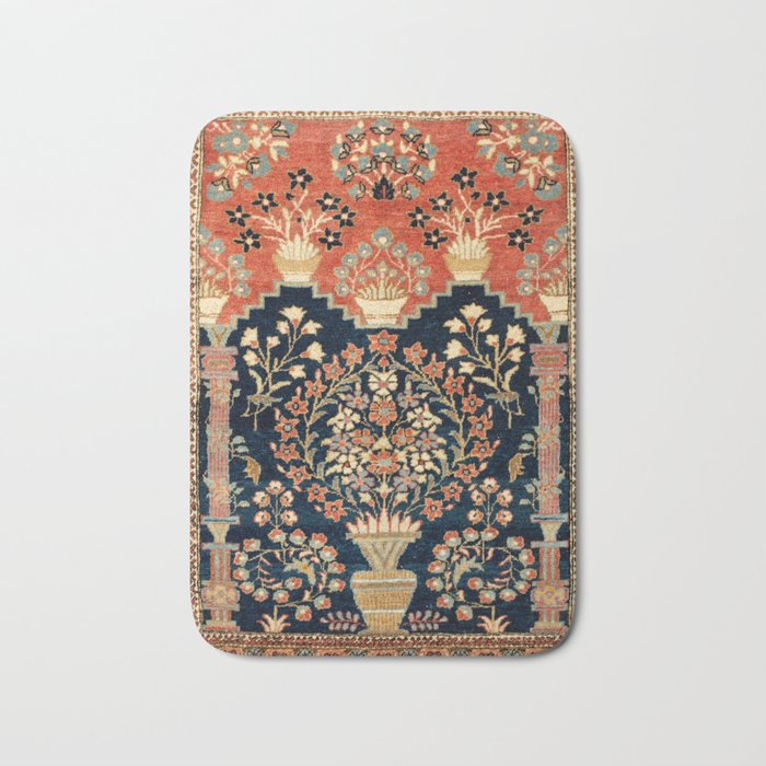 Kashan Poshti  Antique Central Persian Rug Print Bath Mat Gallery Image 1