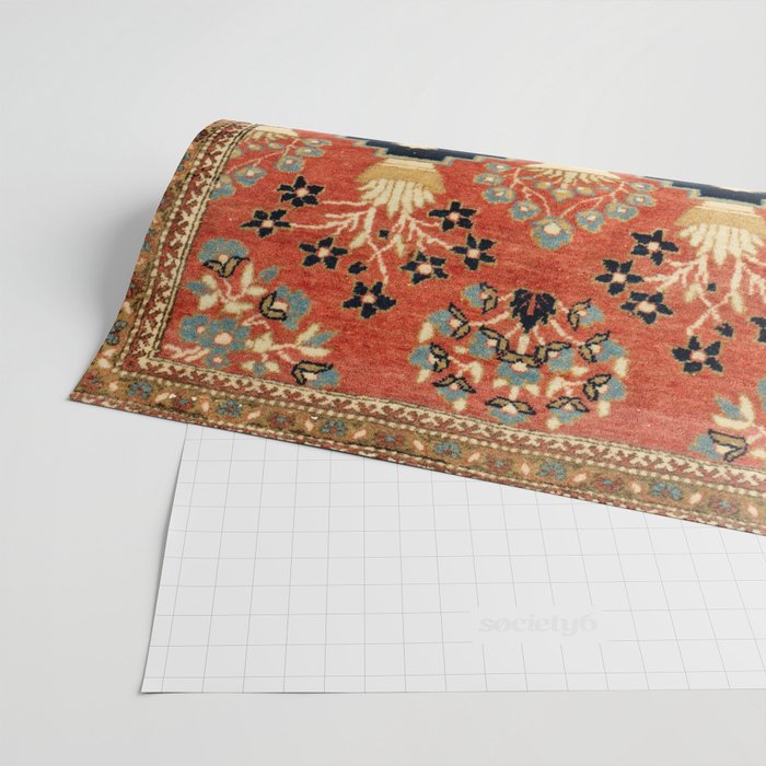 Kashan Poshti  Antique Central Persian Rug Print Wrapping Paper Gallery Image 2