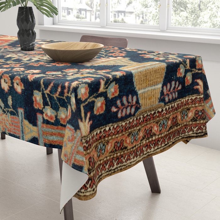 Kashan Poshti  Antique Central Persian Rug Print Tablecloth Gallery Image 3