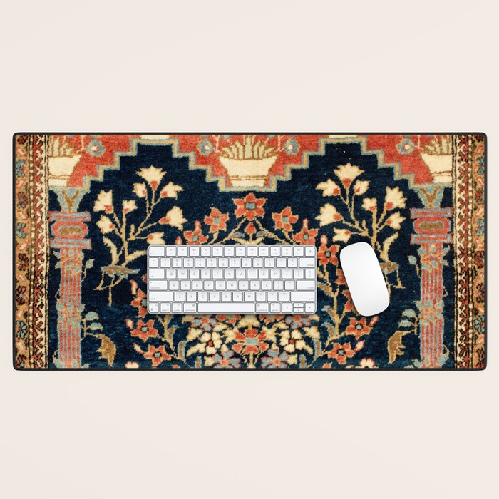 Kashan Poshti  Antique Central Persian Rug Print Desk Mat Gallery Image 1