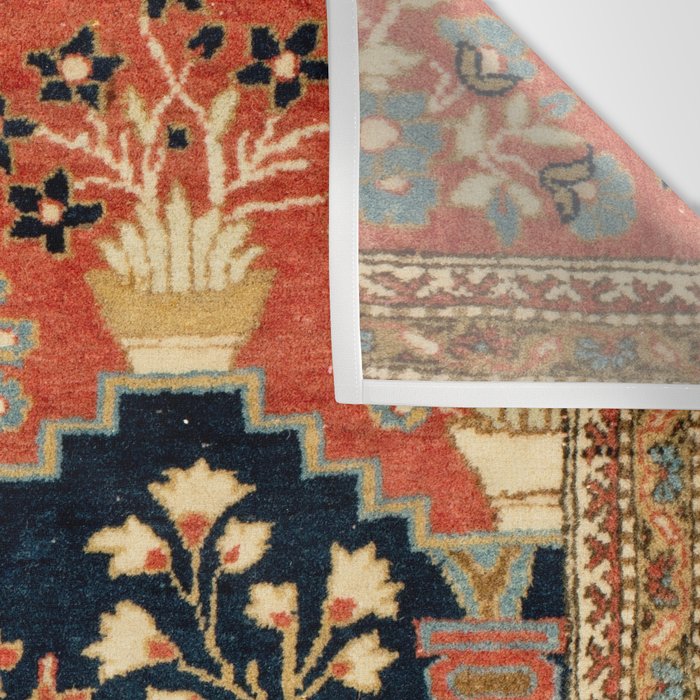 Kashan Poshti  Antique Central Persian Rug Print Wall Tapestry Gallery Image 3