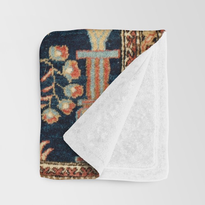 Kashan Poshti  Antique Central Persian Rug Print Throw Blanket Gallery Image 3