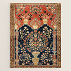 Kashan Poshti  Antique Central Persian Rug Print Jigsaw Puzzle Gallery Image 1