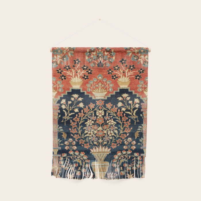 Kashan Poshti  Antique Central Persian Rug Print Wall Hanging Gallery Image 1