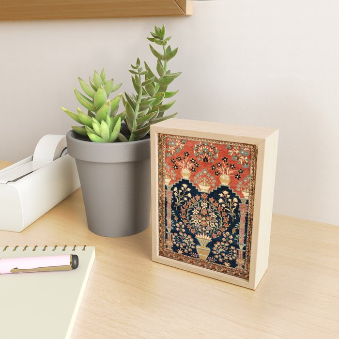 Kashan Poshti  Antique Central Persian Rug Print Mini Art Print Gallery Image 2