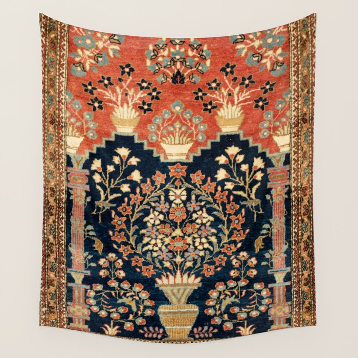 Kashan Poshti  Antique Central Persian Rug Print Wall Tapestry Gallery Image 4