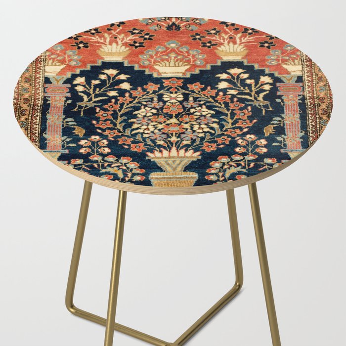 Kashan Poshti  Antique Central Persian Rug Print Side Table Gallery Image 2