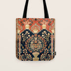 Kashan Poshti  Antique Central Persian Rug Print Tote Bag Gallery Image 1