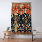 Kashan Poshti  Antique Central Persian Rug Print Window Curtain Gallery Image 5