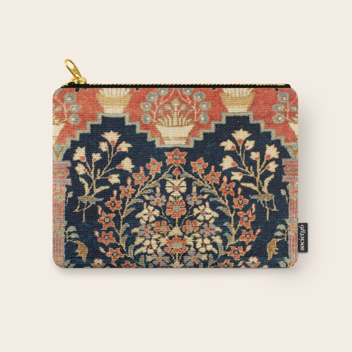 Kashan Poshti  Antique Central Persian Rug Print Carry All Pouch Gallery Image 1