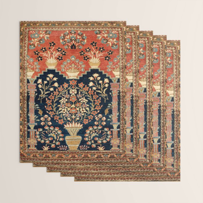 Kashan Poshti  Antique Central Persian Rug Print Wrapping Paper Gallery Image 3