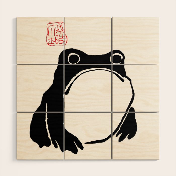 Unimpressed Frog Japanese Woodblock Matsumoto Hoji  Wood Wall Art Gallery Image 1