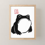 Unimpressed Frog Japanese Woodblock Matsumoto Hoji  Mini Art Print Gallery Image 1