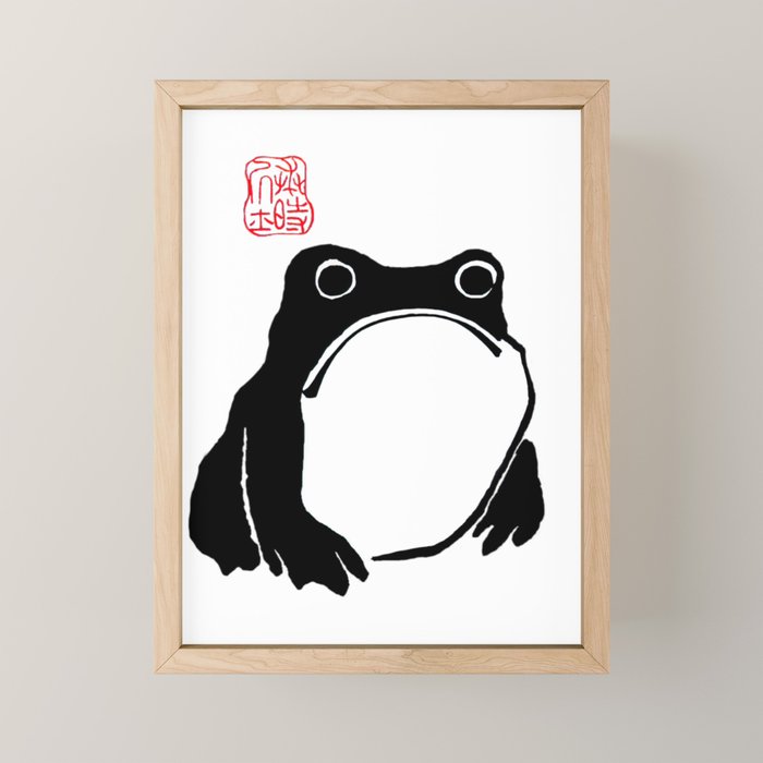 Unimpressed Frog Japanese Woodblock Matsumoto Hoji  Mini Art Print Gallery Image 1