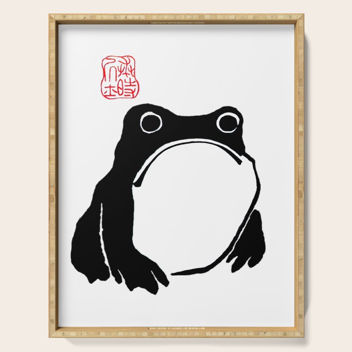 Unimpressed Frog Japanese Woodblock Matsumoto Hoji  Serving Tray Gallery Image 1