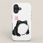 Unimpressed Frog Japanese Woodblock Matsumoto Hoji  iPhone Case Gallery Image 1