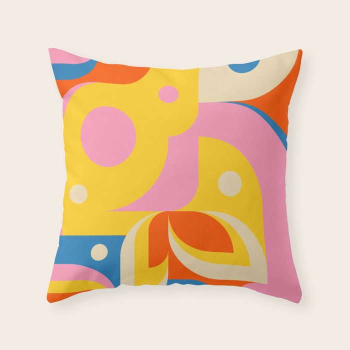 Colorful Happy Girl Throw Pillow Gallery Image 6