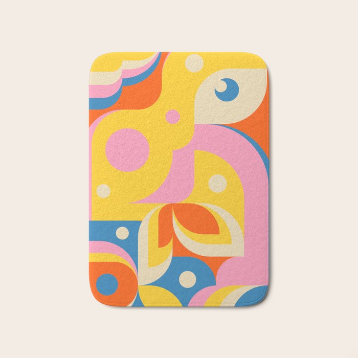 Colorful Happy Girl Bath Mat Gallery Image 1