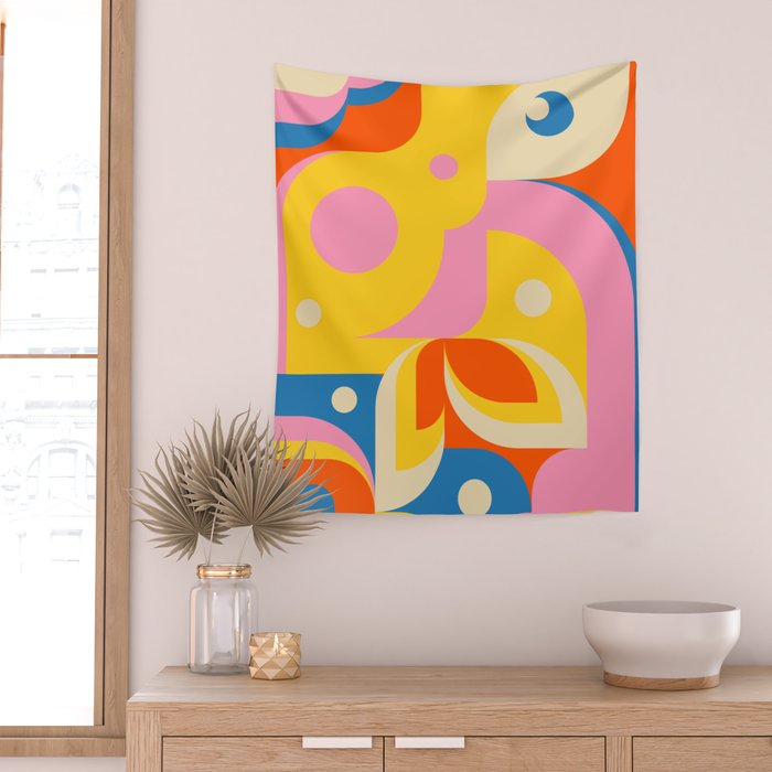 Colorful Happy Girl Wall Tapestry Gallery Image 2