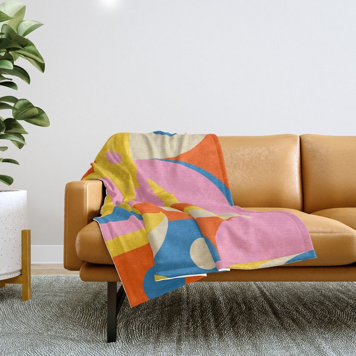 Colorful Happy Girl Throw Blanket Gallery Image 1