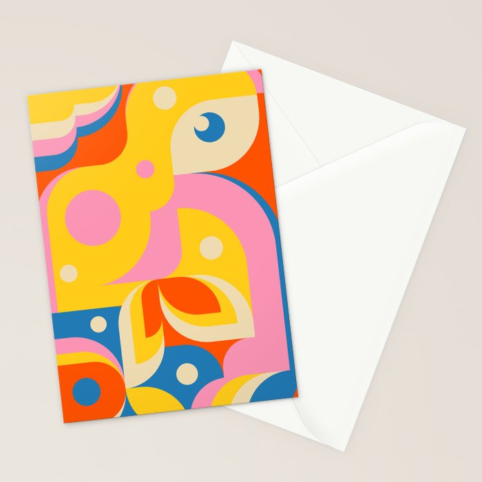 Colorful Happy Girl Stationery Card Gallery Image 2