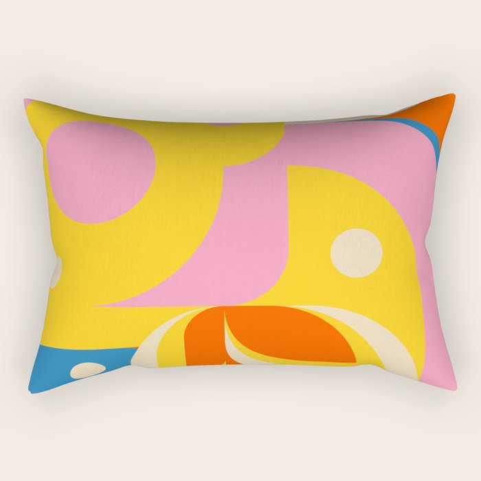 Colorful Happy Girl Rectangular Pillow Gallery Image 1